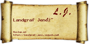 Landgraf Jenő névjegykártya